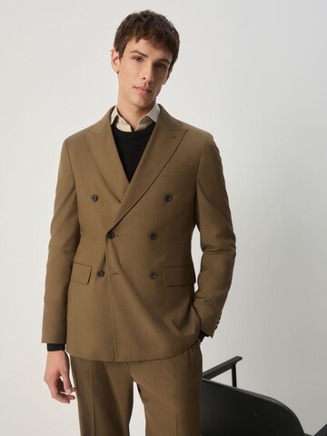 Coupe regular Veste de costume Next en marron : devant