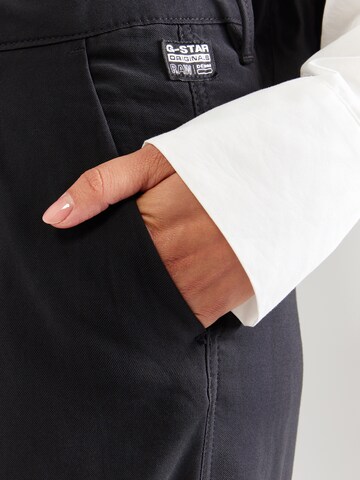 G-STAR Wide leg Bandplooibroek 'Fluid' in Zwart