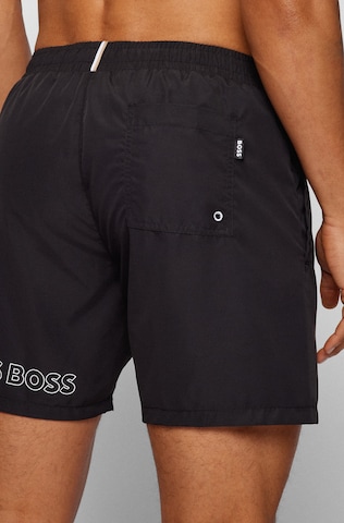 BOSS Orange Badeshorts 'Dolphin' in Schwarz