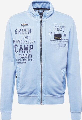 CAMP DAVID Zip-Up Hoodie in Blue: front