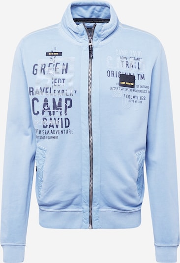 CAMP DAVID Zip-Up Hoodie in Navy / Light blue / Yellow, Item view