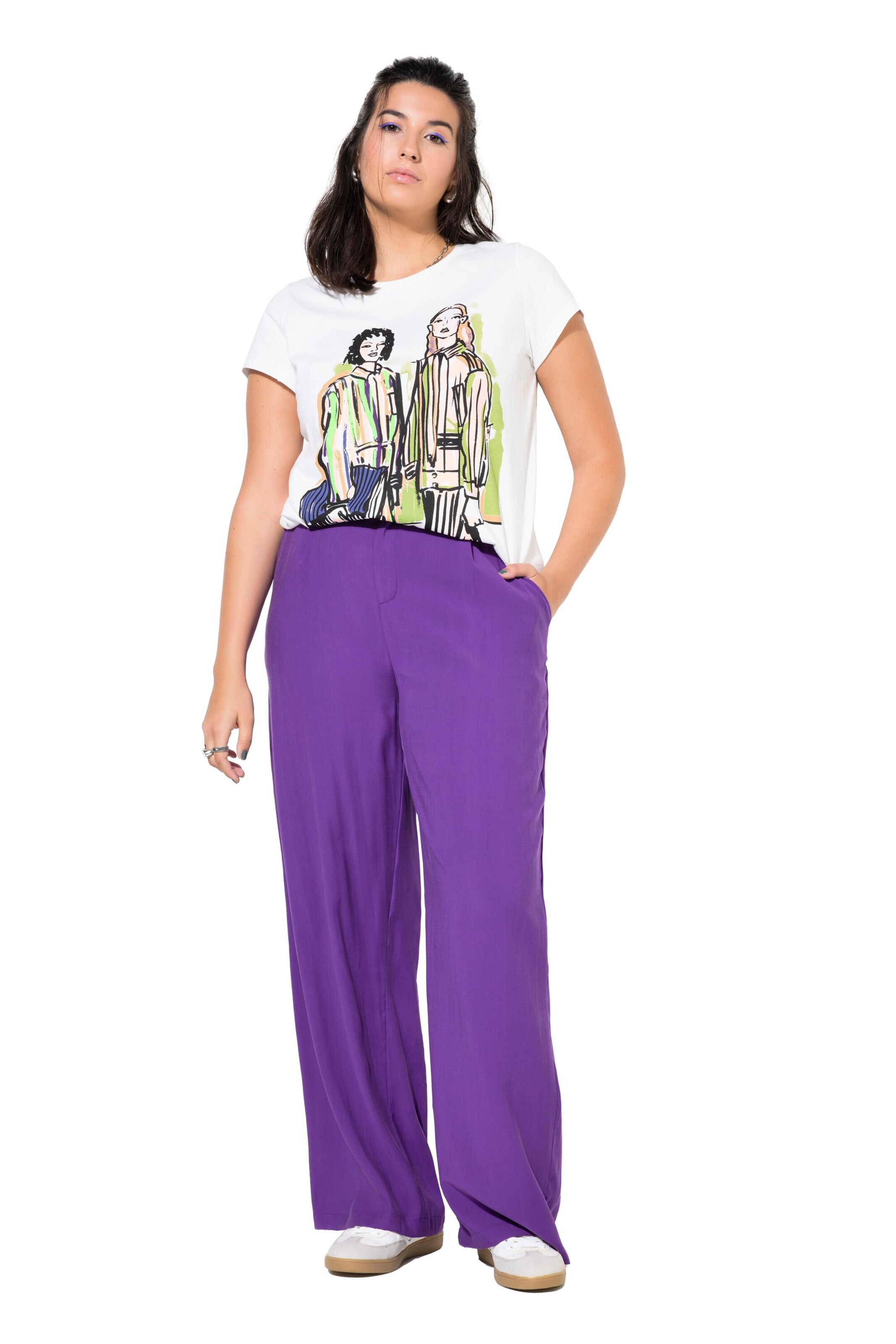 Studio Untold Wide leg Bandplooibroek in Lila