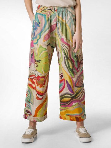 DEHA Wide leg Broek in Groen: voorkant