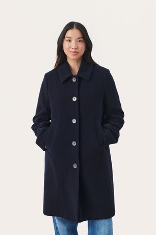 Part Two Between-Seasons Coat in Blue: front