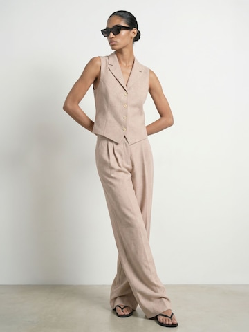 HYPEDROP Loose fit Pleat-Front Pants 'HDRenee' in Beige