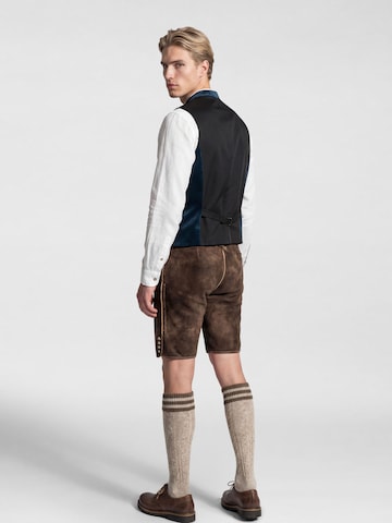 KaiserLich Trachtenweste '4398', elegante Samt-Optik in Blau