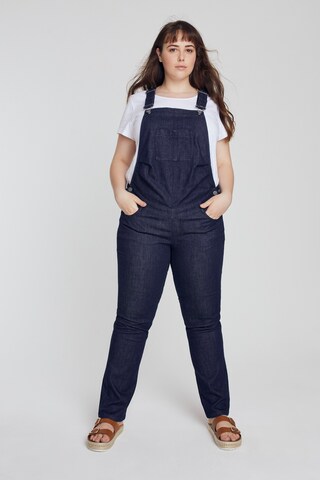 Ulla Popken Regular Tuinbroek jeans '794987' in Blauw: voorkant