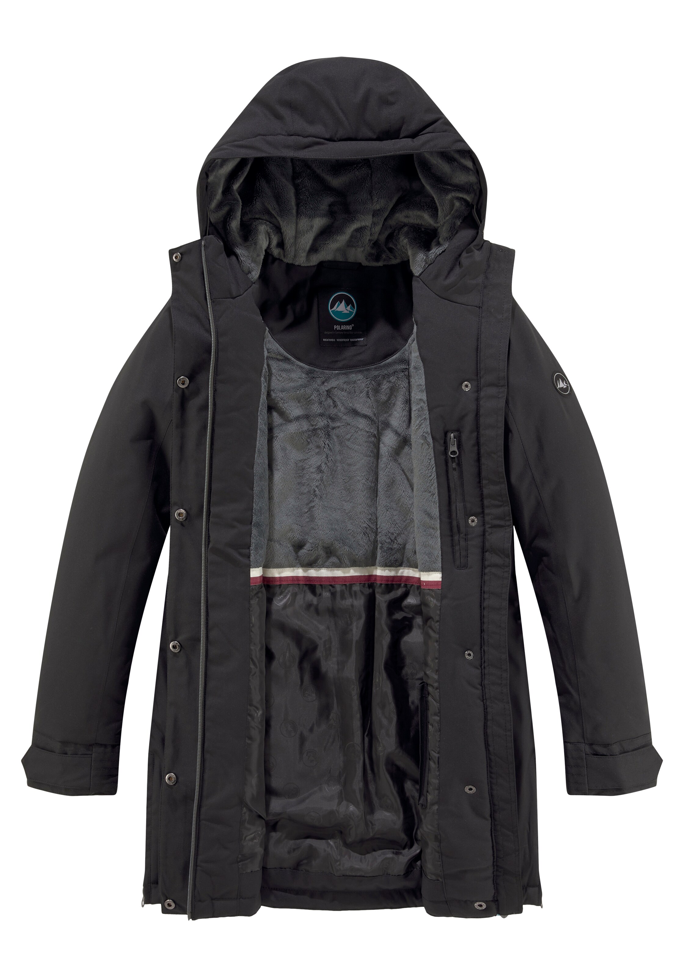 POLARINO Mantel in Schwarz