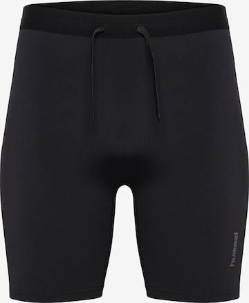 Skinny Pantalon de sport Hummel en noir : devant