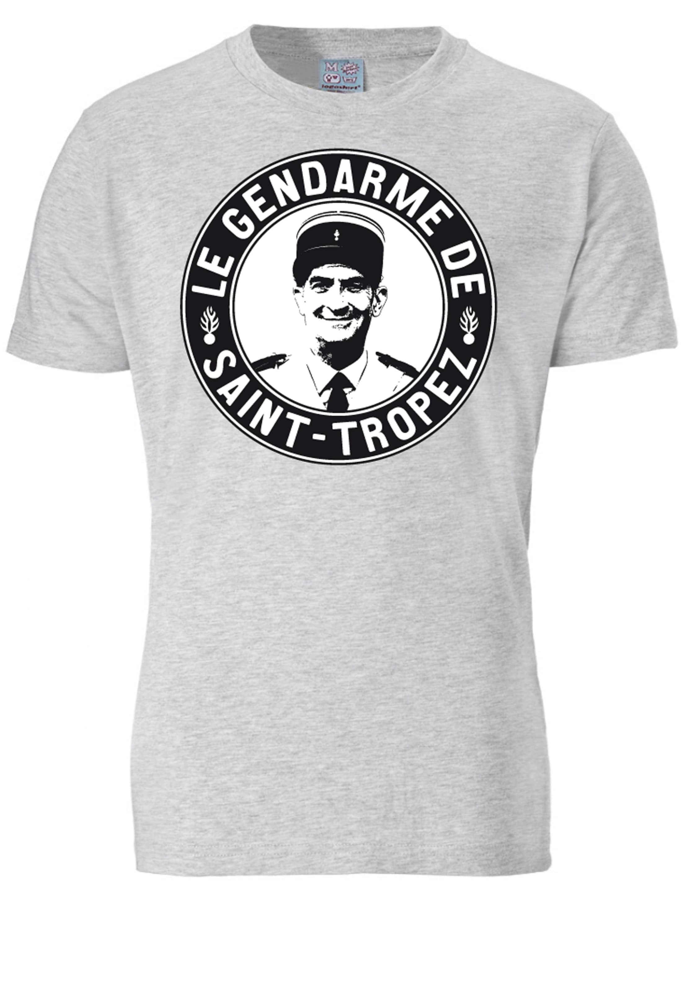 LOGOSHIRT Shirt 'Le Gendarme de Saint-Tropez' in Grijs: voorkant
