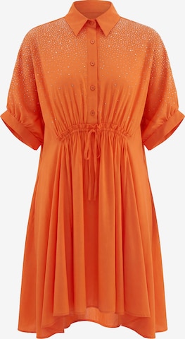 faina - Vestido camisero 'Glow' en naranja: frente