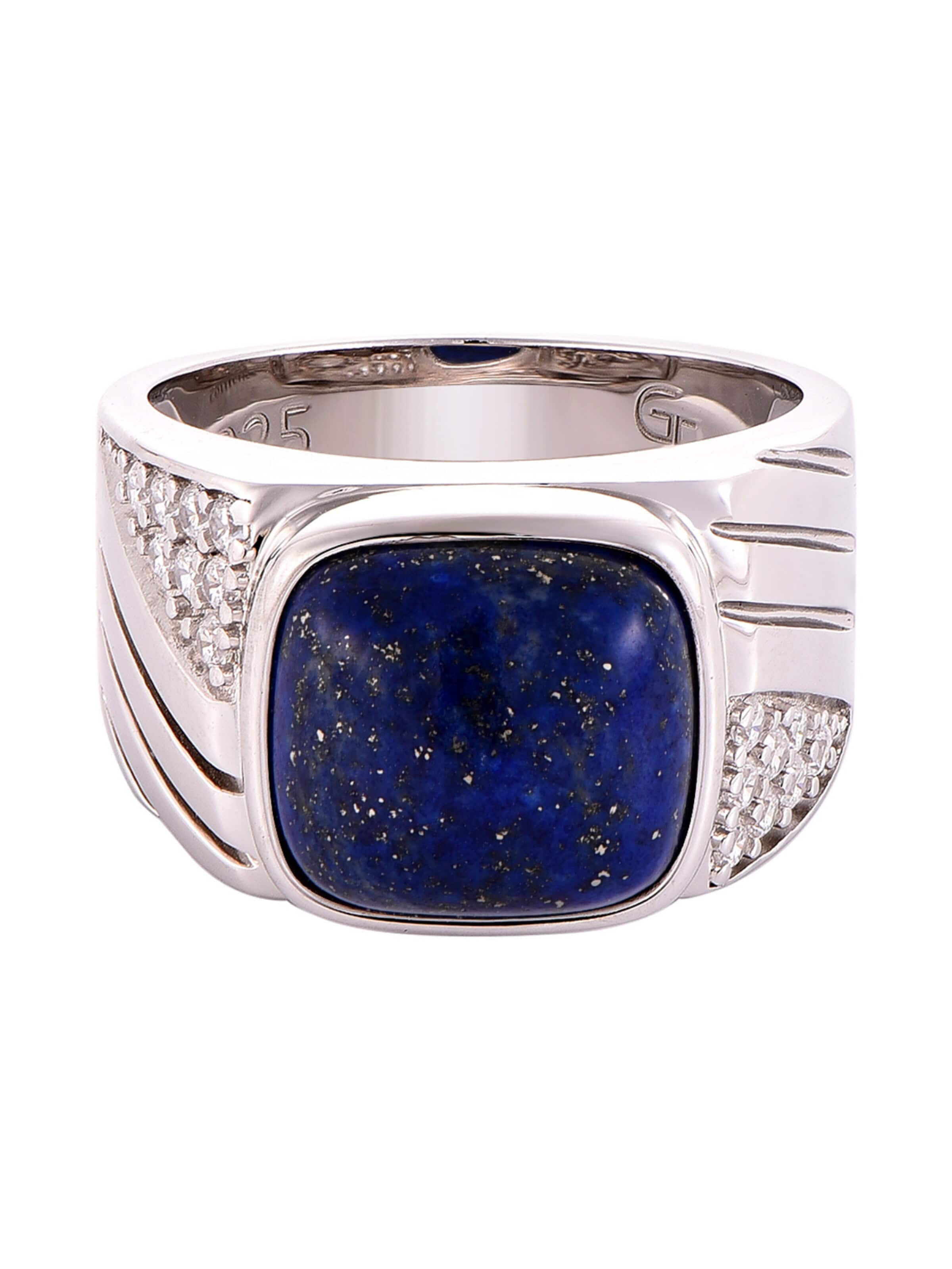 Bague 'LAPIS LAZULI' GT Collection en bleu : devant