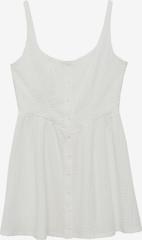 MANGO Košeľové šaty 'Milk' - biela: predná strana