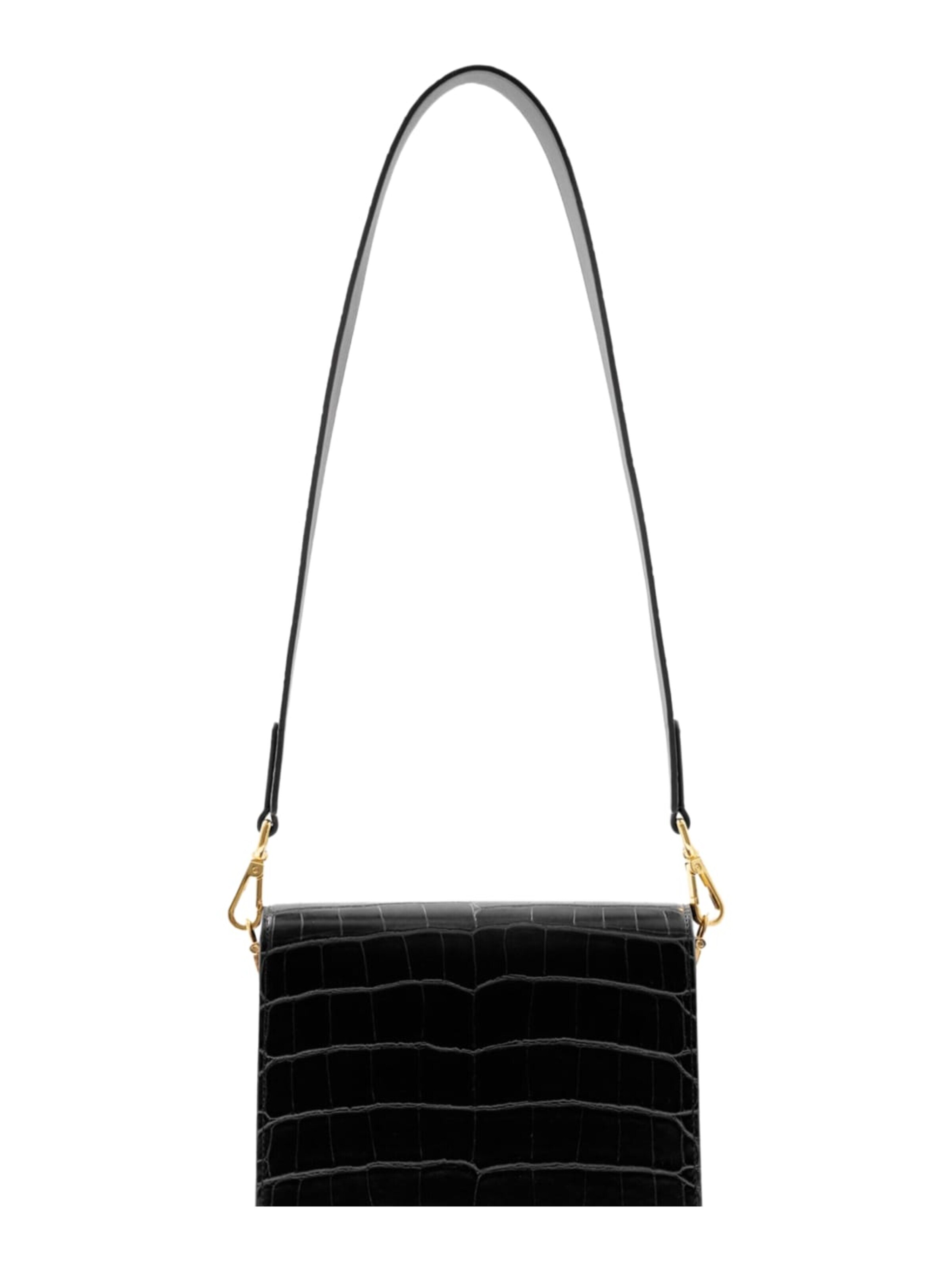 JW PEI Kabelka 'JW PEI Sac Bandoulière Mini Flap Black Croc' – černá