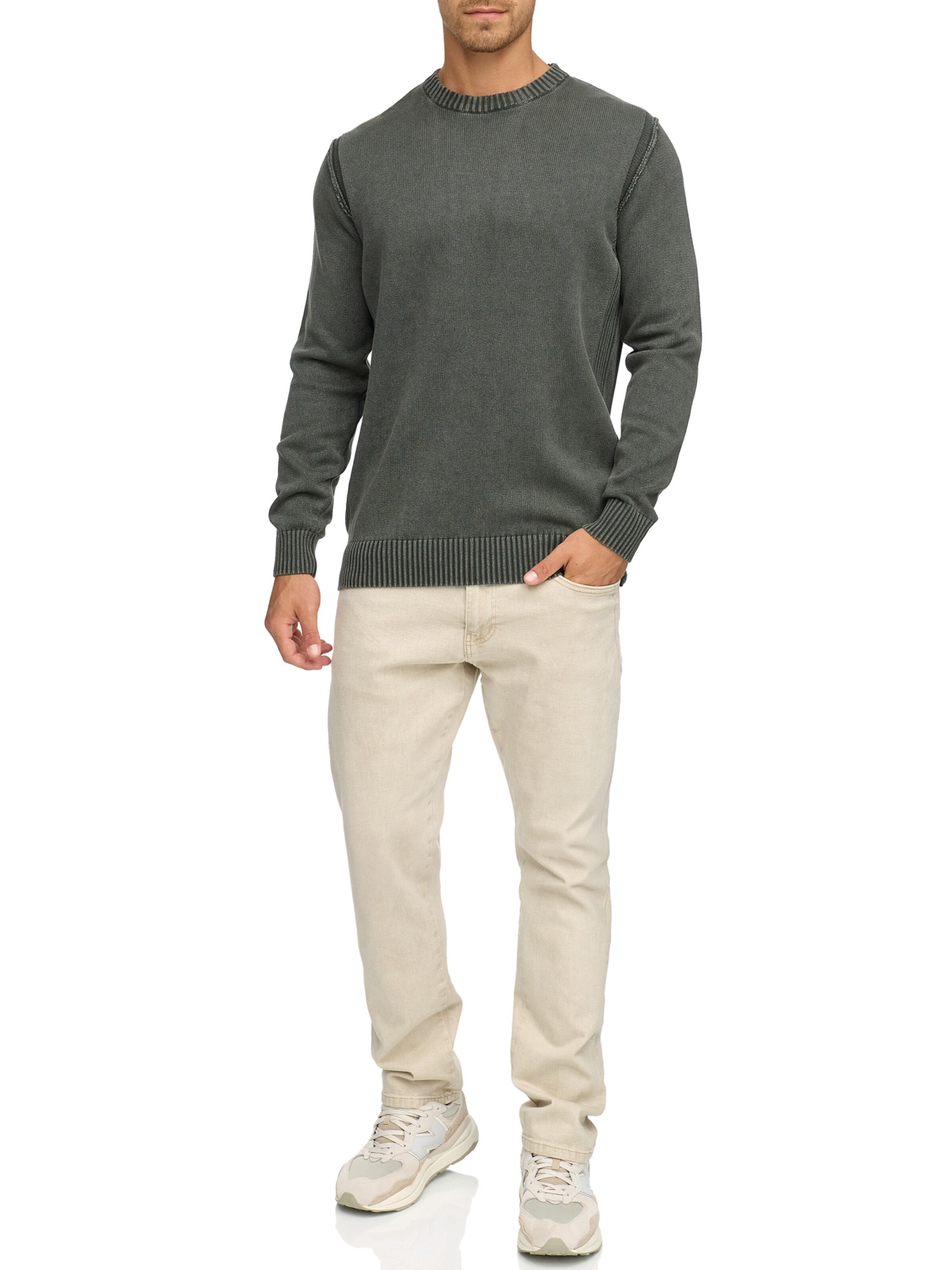 INDICODE JEANS Sweater in Grey: front