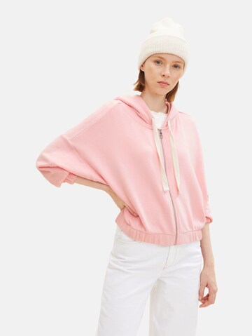 TOM TAILOR DENIM Sweatjacke in Pink