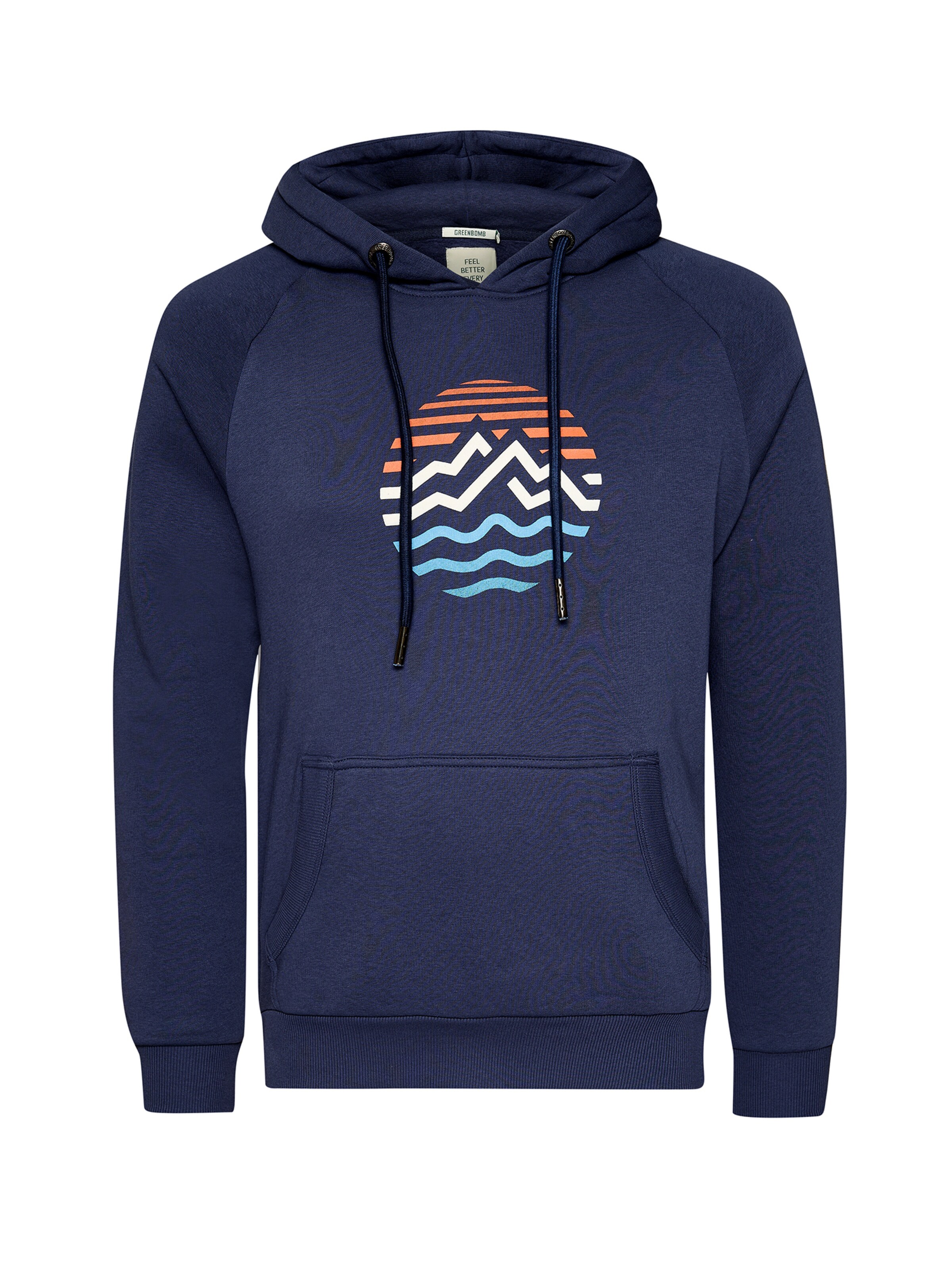 Felpa 'Trek Mountain Stripes' di GREENBOMB in blu: frontale