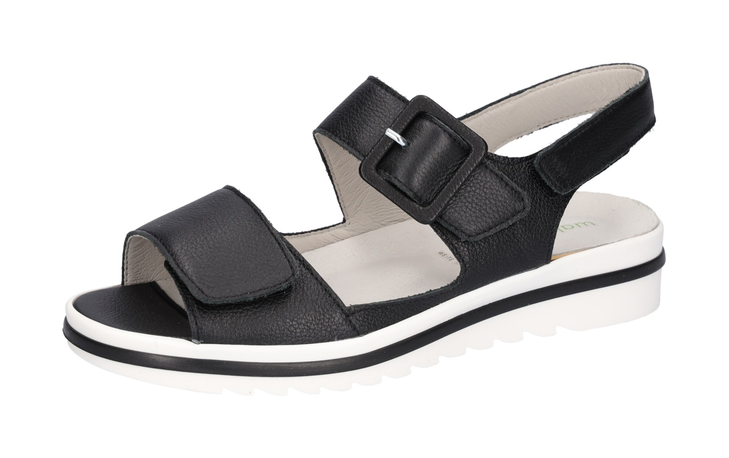 WALDLÄUFER Strap Sandals in Black: front