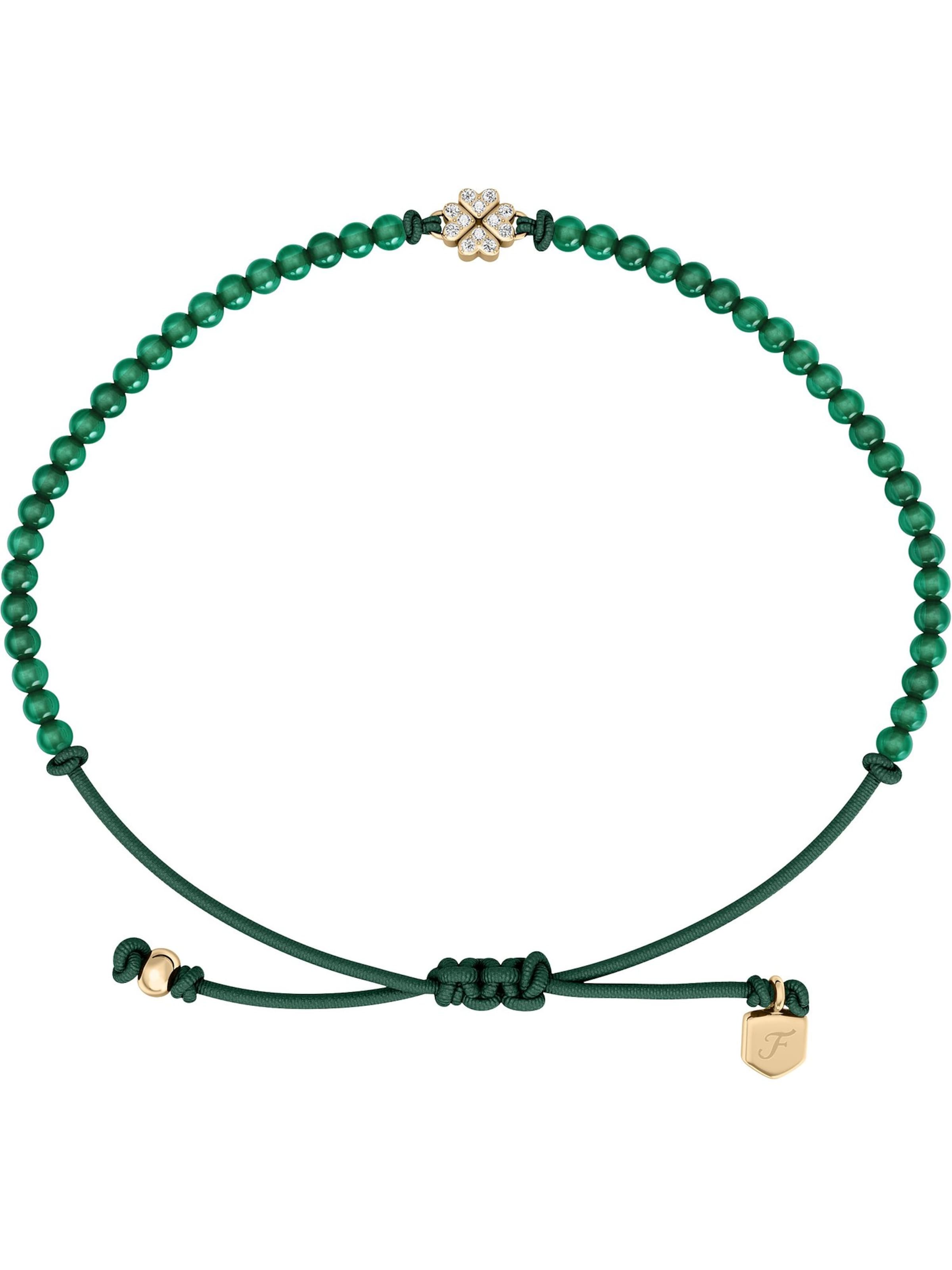 FOSSIL Fossil Damen-Armband Kunststoff, Textil, Metall Glasstein ' ' in Grün: Vorderseite