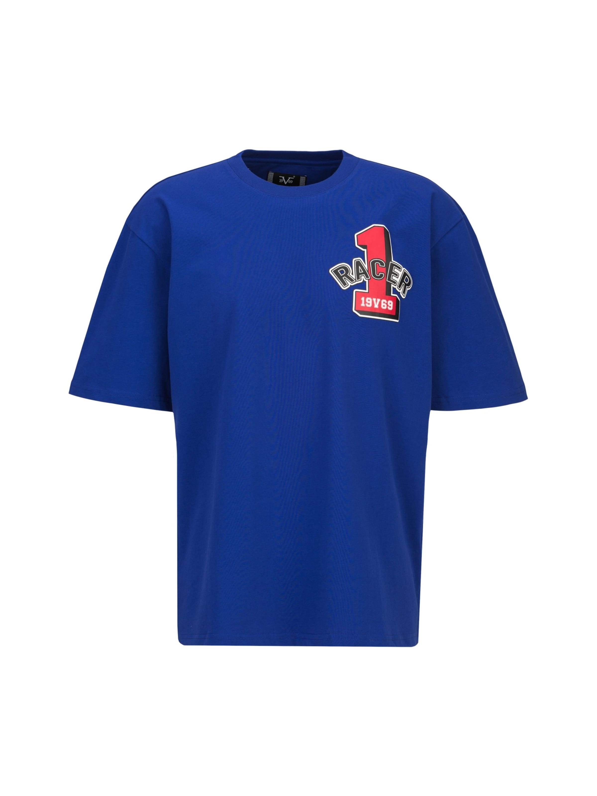 19V69 ITALIA - Camiseta 'Tamaro Racing' en azul: frente