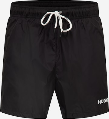 HUGO Board Shorts in Black: front