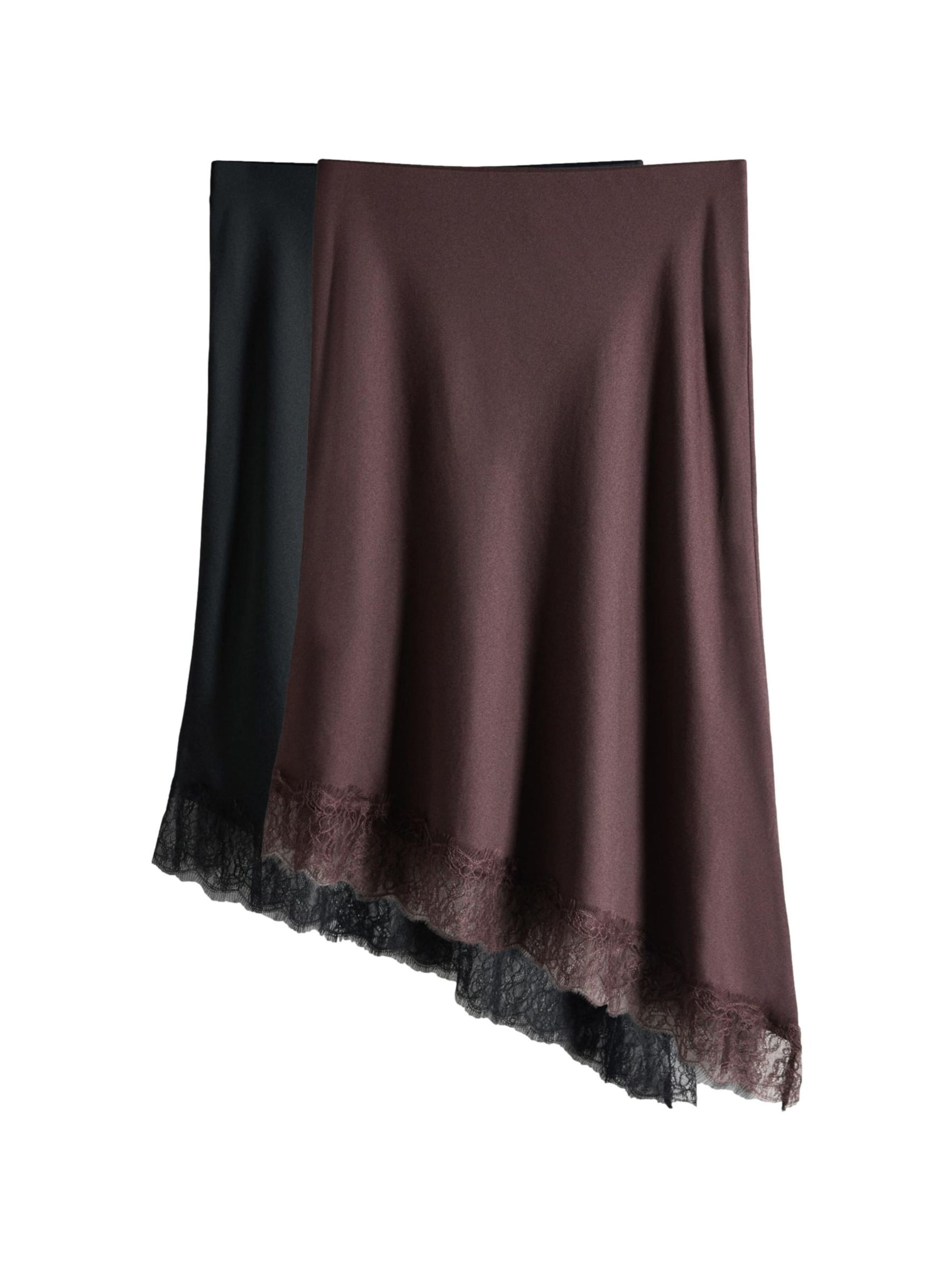 The Set Jupe en prune / noir, Vue avec produit