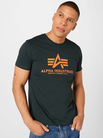 T-Shirt ALPHA INDUSTRIES en vert : devant