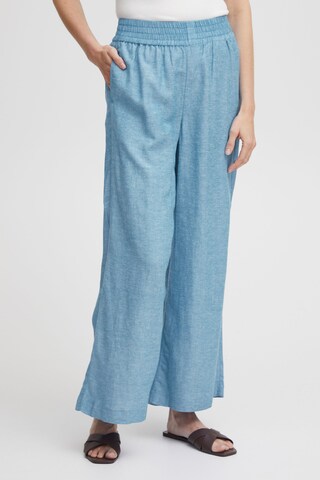 Fransa Wide leg Broek 'Frlin Cu 1' in Blauw: voorkant