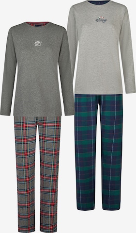 Happy Shorts Pyjama ' Christmas ' in Blau: Vorderseite