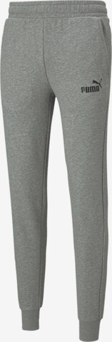Effilé Pantalon de sport 'Essentials' PUMA en gris : devant