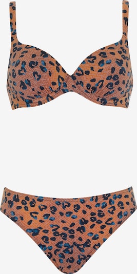 OLYMPIA Bikini koossa M/A värissä sininen / marine / ruskea / roosa, Tuotenäkymä