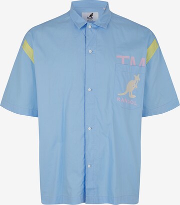 KANGOL Comfort fit Button Up Shirt 'Austin' in Blue: front