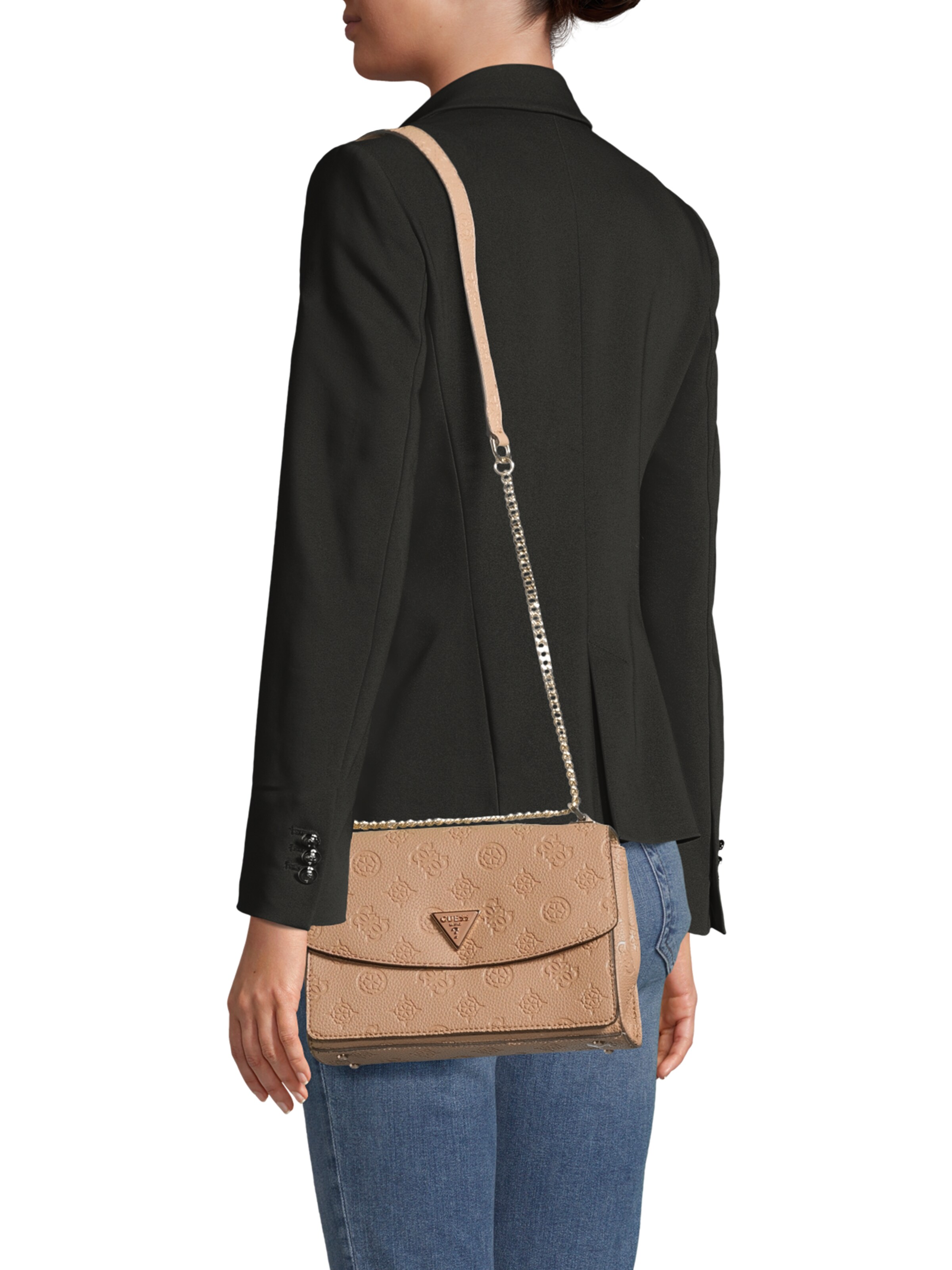 GUESS Skuldertaske 'Cresidia' i beige: forside