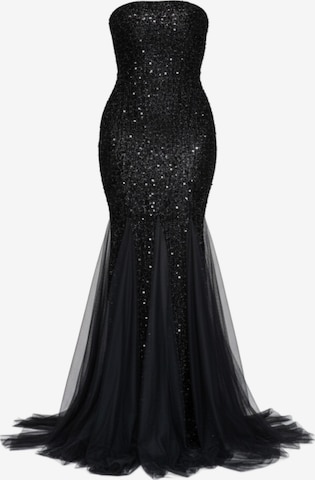 Ombre Abendkleid in Schwarz: Vorderseite