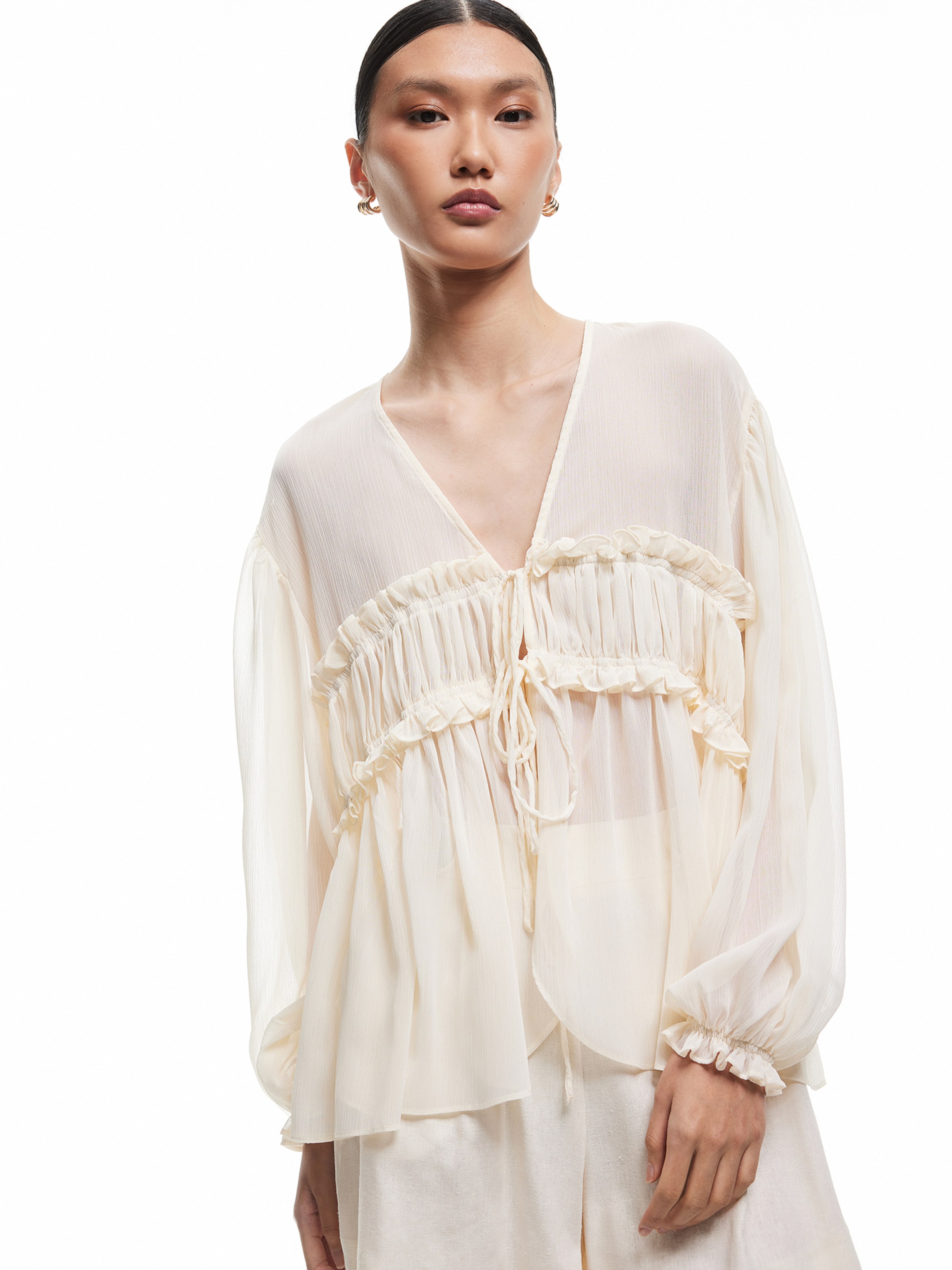 Koton Blouse in Beige: voorkant