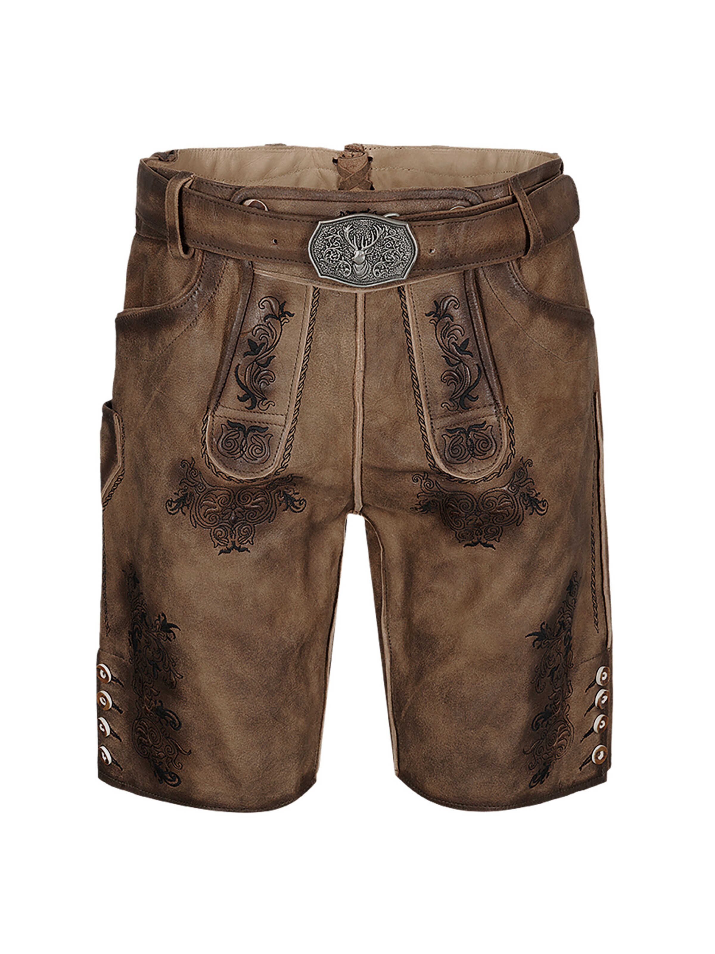 Country Maddox Regular Trachtenshorts 'Altrei' in Braun: Vorderseite