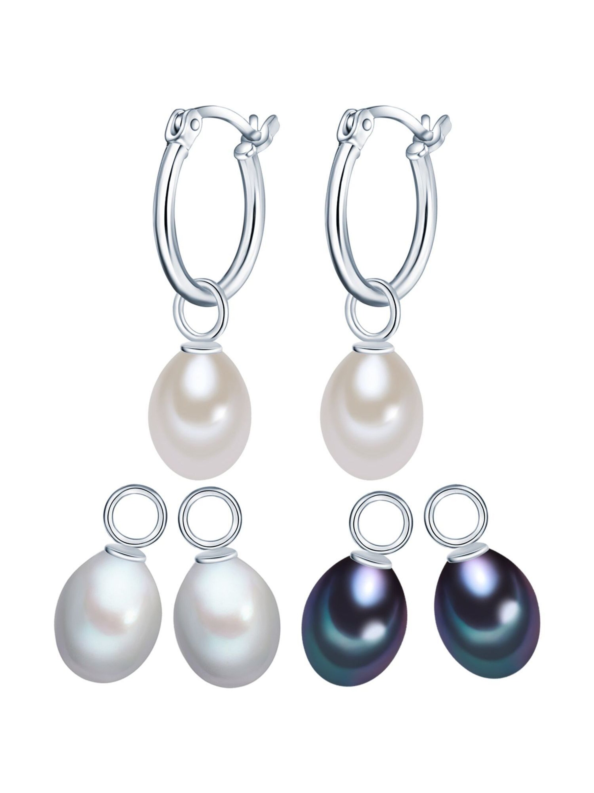 Valero Pearls Oorbellen in Zilver: voorkant