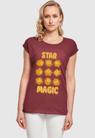ABSOLUTE CULT Shirt 'Wish - Star Magic Tile' in Rood: voorkant