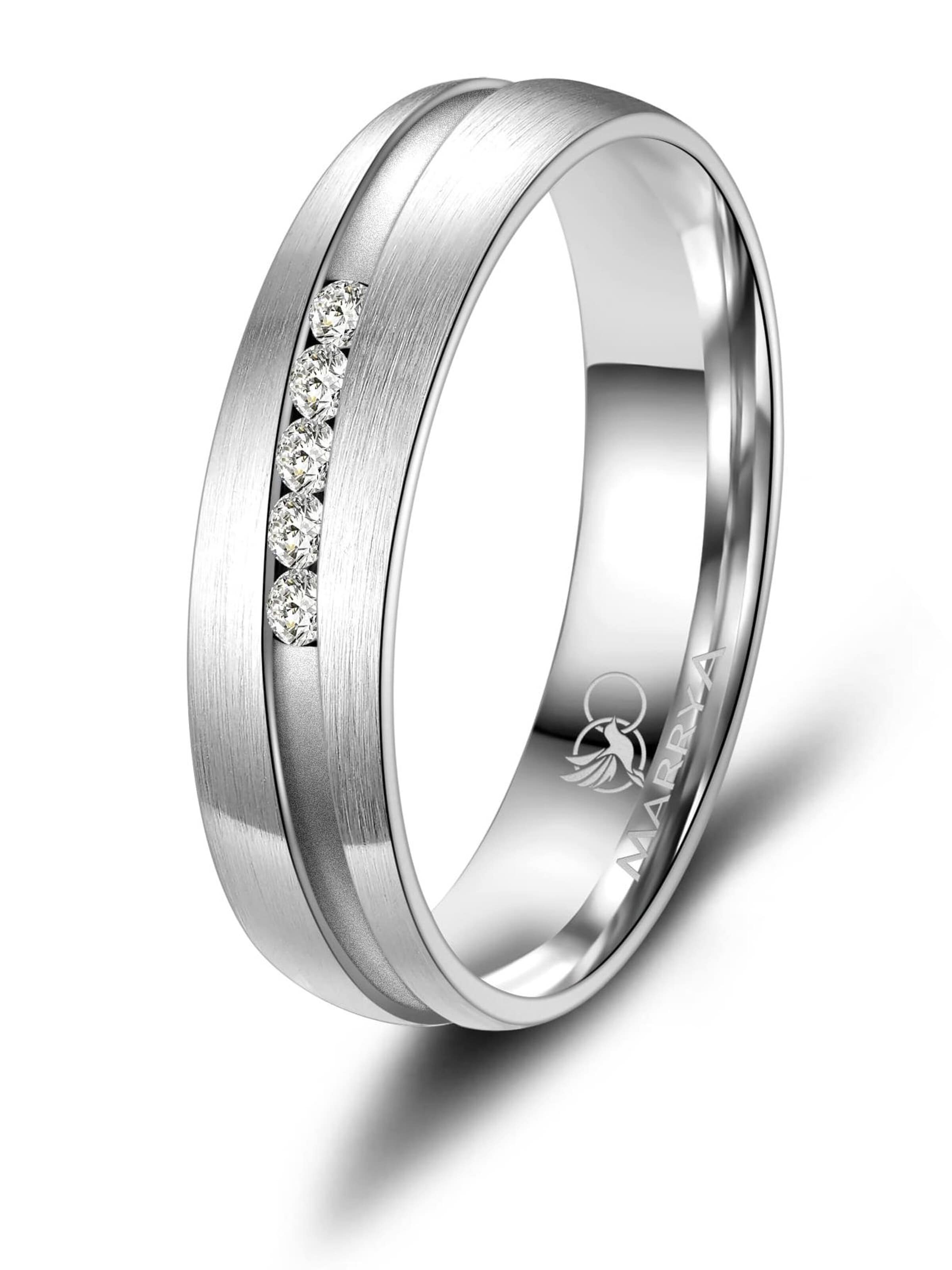 MARRYA Ring 'MARRYA ES-07 Ehering aus Edelstahl – Silberfarben' in Wit