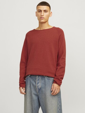 JACK & JONES Klasický střih Svetr 'JJEHILL' – červená: přední strana