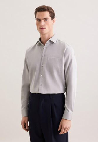 Coupe regular Chemise business 'Schwarze Rose' SEIDENSTICKER en gris : devant