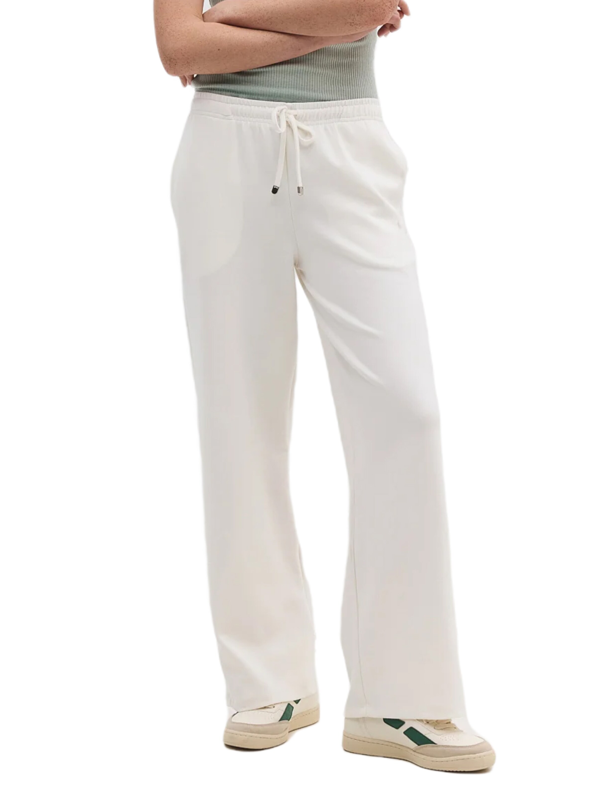 No Matter What Wide Leg Hose in Beige: Vorderseite