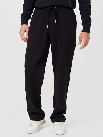 Superdry Regular Trousers in Black: front