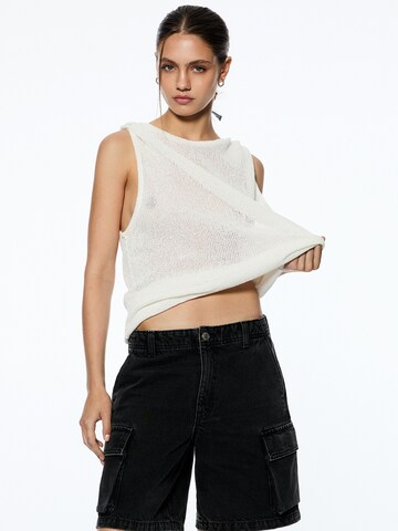 Wide Leg Jeans cargo Pull&Bear en noir
