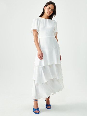 Robe 'VALARIE' Sável en blanc