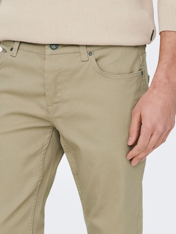 Coupe slim Pantalon 'Loom' Only & Sons en beige