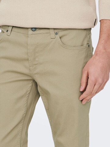 Regular Pantalon 'Loom' Only & Sons en beige