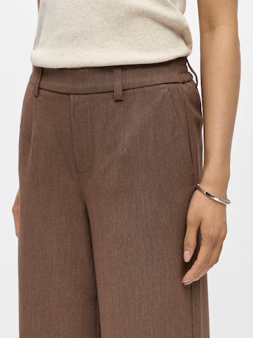 OBJECT Wide leg Pants 'OBJLisa' in Brown