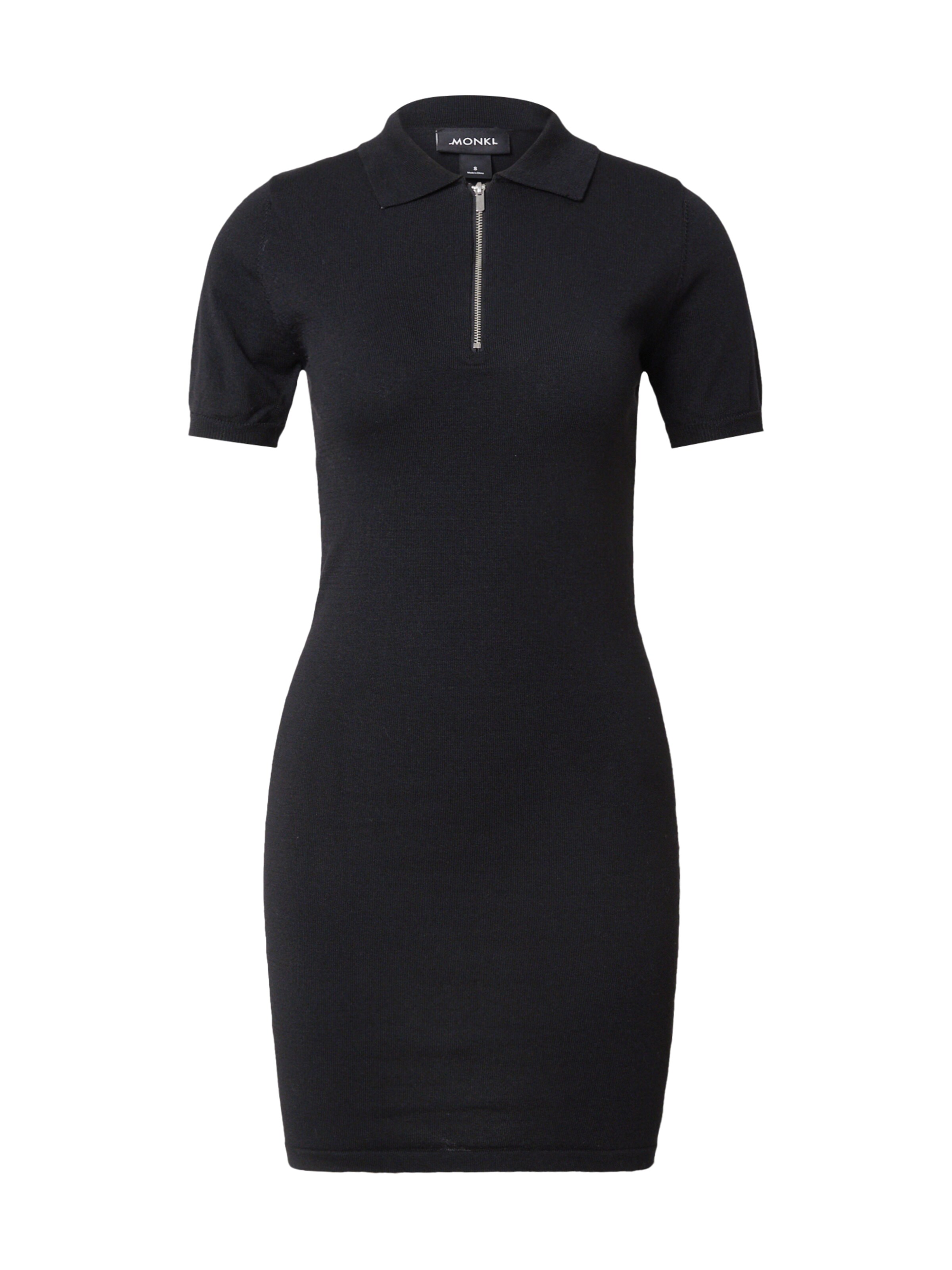 Monki Úpletové šaty – černá: přední strana