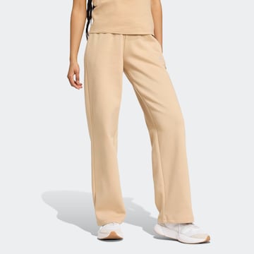 ADIDAS SPORTSWEAR Wide leg Workout Pants in Beige: front